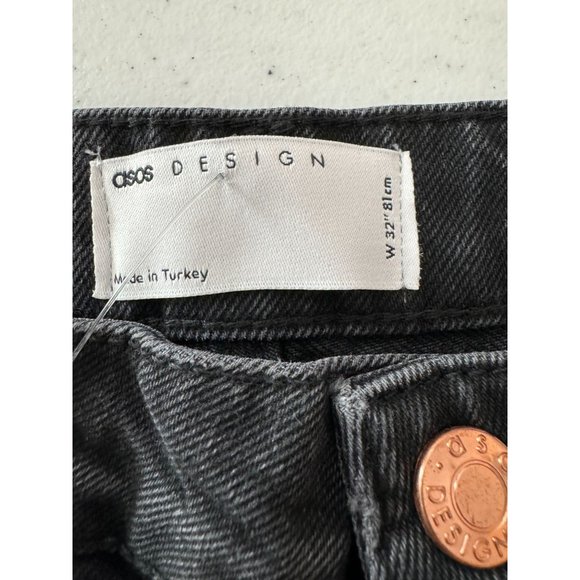 Asos Design NWT Sz 32 Black Distressed Frayed Men's Jean Short - Picture 3 of 8